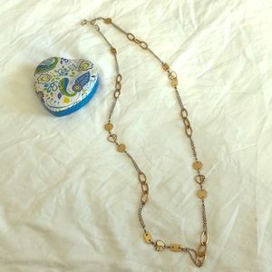 Long Brighton silver and gold necklace